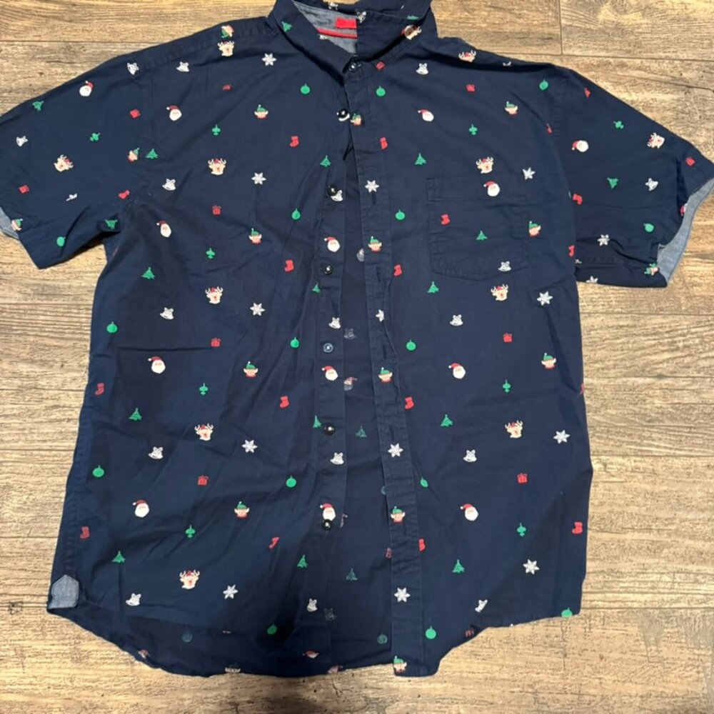 Mens Christmas Button Down Shirt